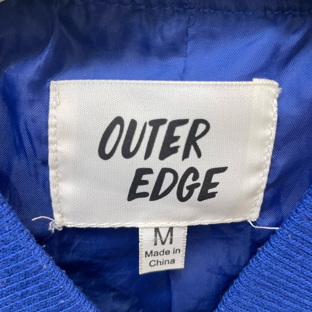 Outer Edge Blue Zip Down Jacket With Rainbow Stri… - image 4